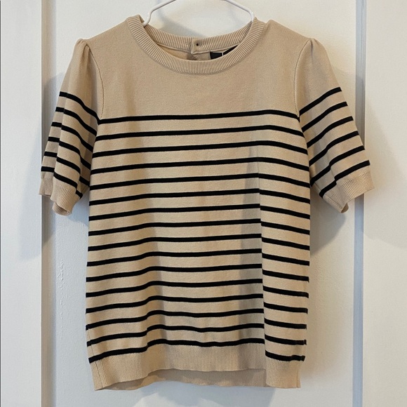 Zesica Striped Short Sleeve Sweater blouse - Picture 10 of 10